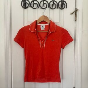 Y2K Lacoste Blood Orange Terry Polo